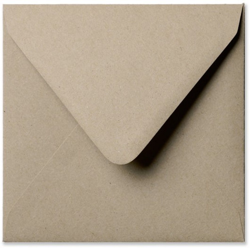 Natuurgrijs envelop 16 x 16 cm