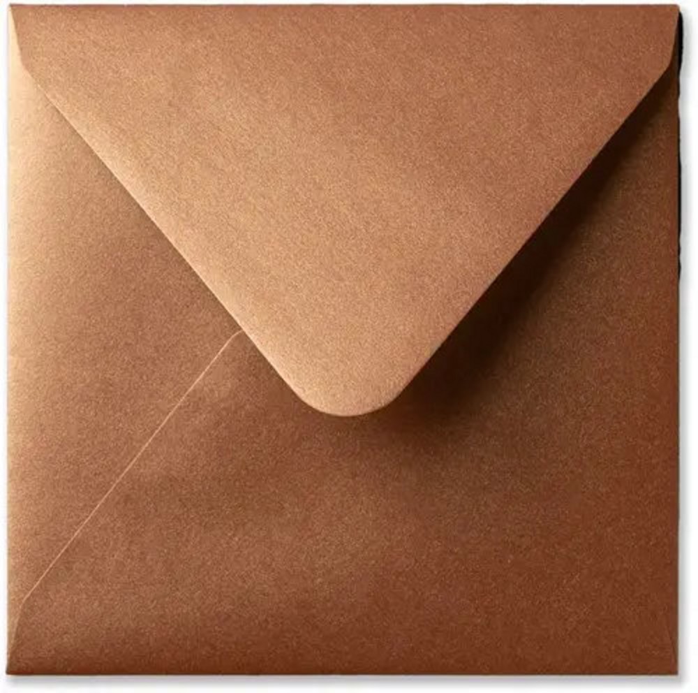 Metallic bronze envelop 14 x 14 cm