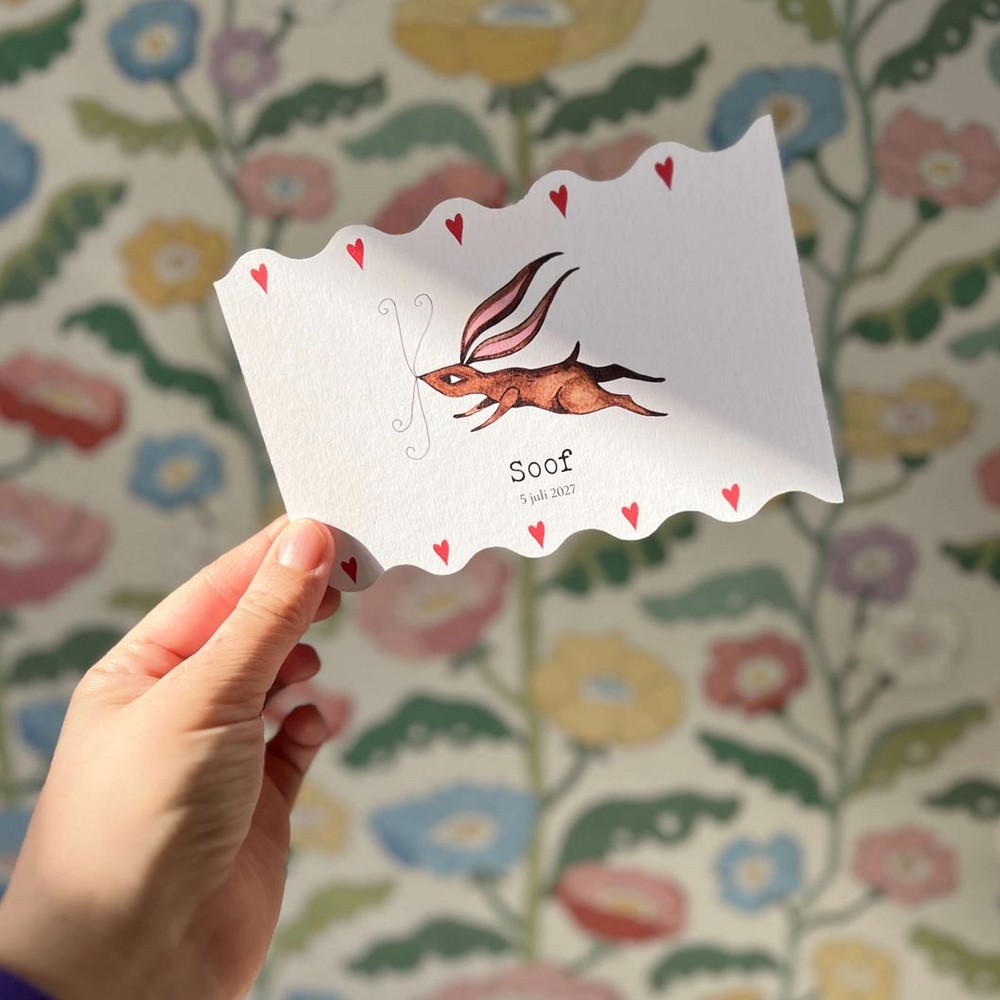 Geboortekaartje konijn Soof