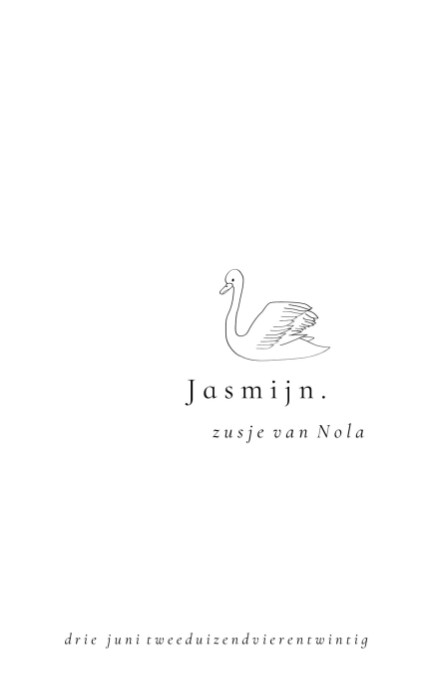 Geboortekaartje basic met zwaantje - Jasmijn
