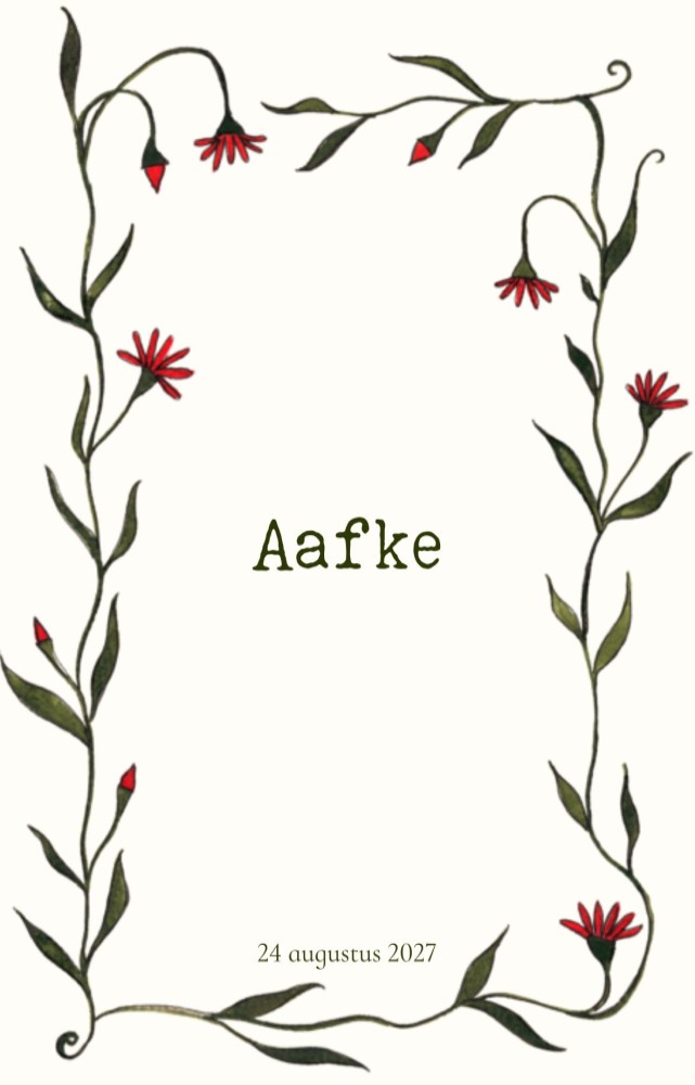 Geboortekaartje bloemen Aafke