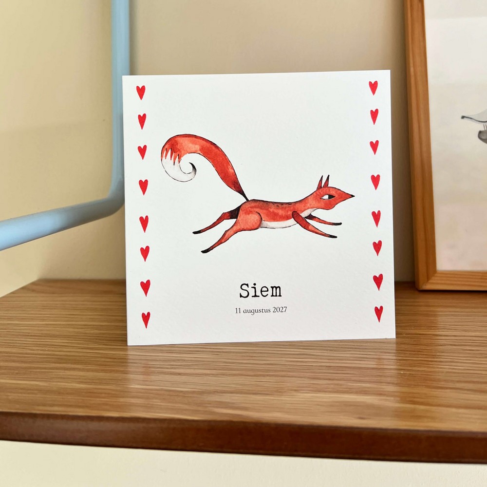 Geboortekaartje eekhoorn Siem