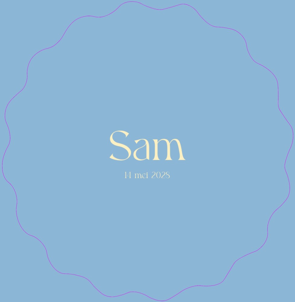 Geboortekaartje golvend rond - sam