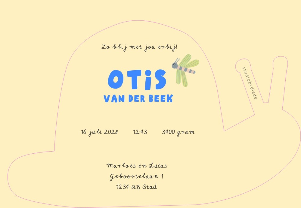 Otis | Geboortekaartje slakje
