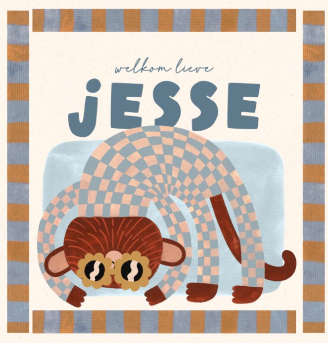 Geboortekaartje jongen aap - Jesse