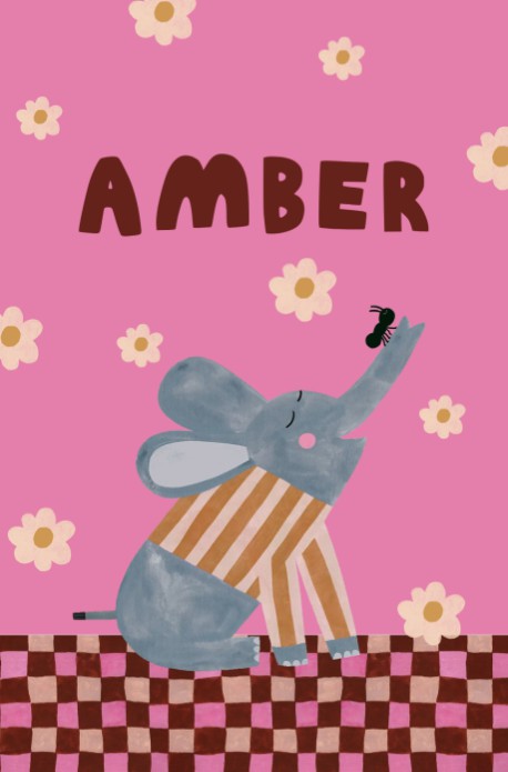 Geboortekaartje meisje olifant  - Amber
