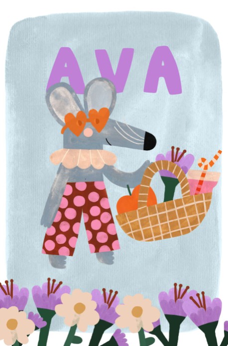 Geboortekaartje meisje picknick - Ava