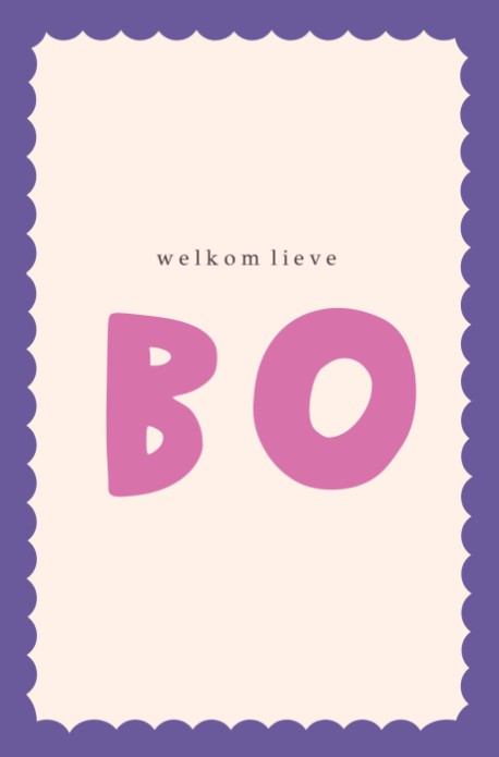 Geboortekaartje rand bolletjes - bo