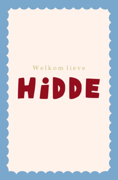 Geboortekaartje rand bolletjes - Hidde