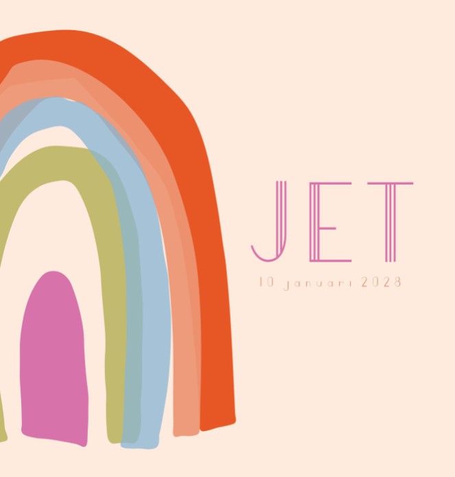 Geboortekaartje Regenboog - Jet
