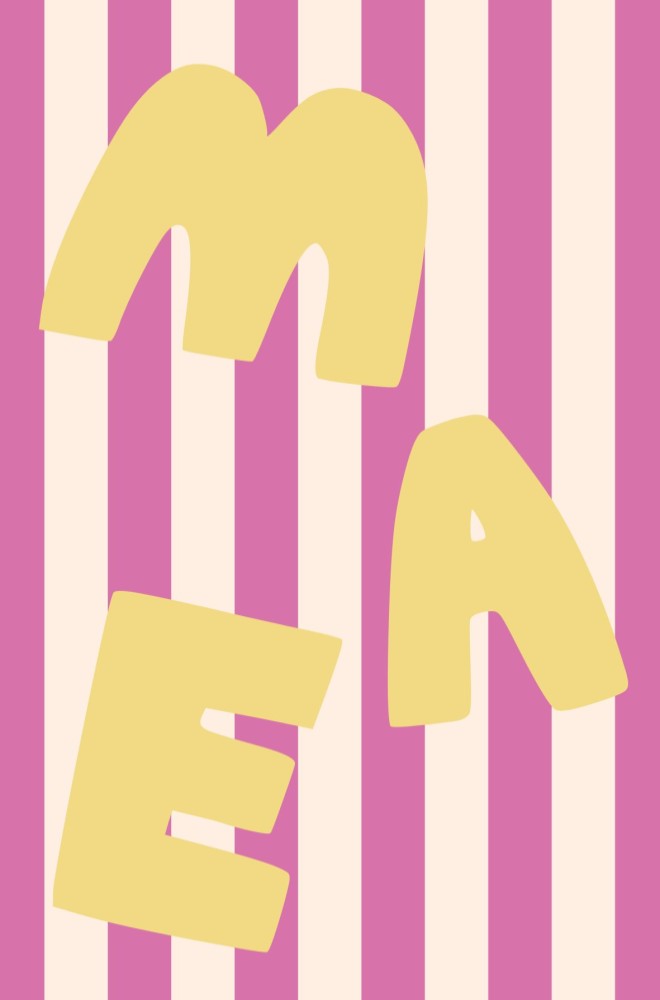 Geboortekaartje streep roze - Mae