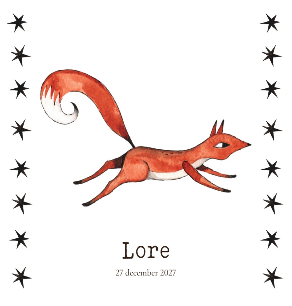 Geboortekaartje eekhoorn Lore