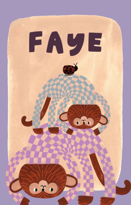 Geboortekaartjes aapjes - faye