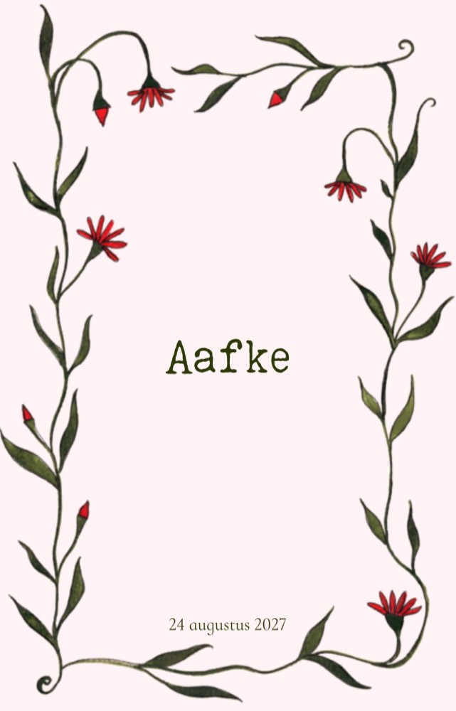 Geboortekaartje bloemen Aafke