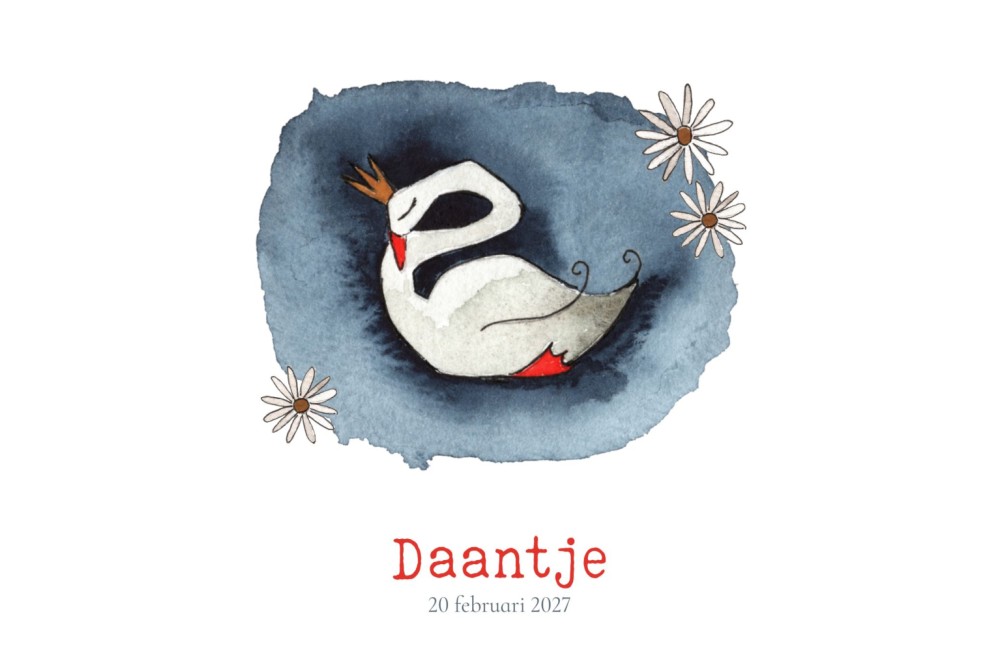 Geboortekaartje zwaan Daantje