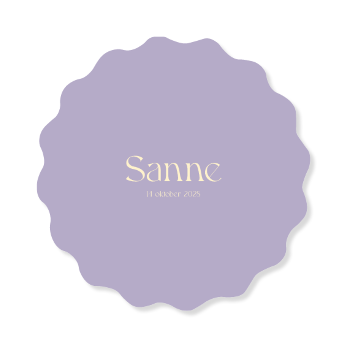 Geboortekaartje golvend rond - sanne