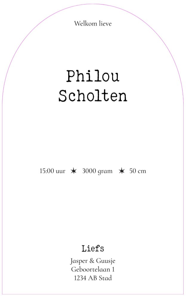 Geboortekaartje das Philou