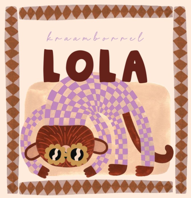 Kraamborrel kaartje aap - Lola