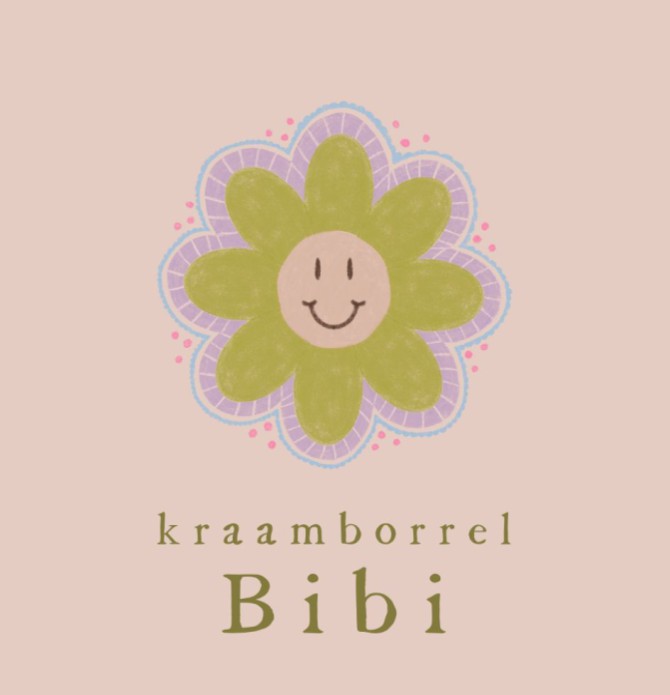 Kraamborrel kaartje Happy flower- Bibi