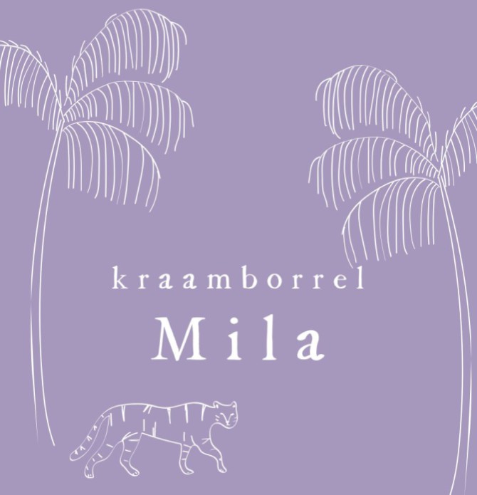 Kraamborrel kaartje jungle palmboom en tijger - Mila