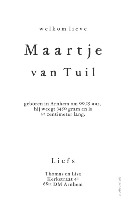 kaart achterzijde