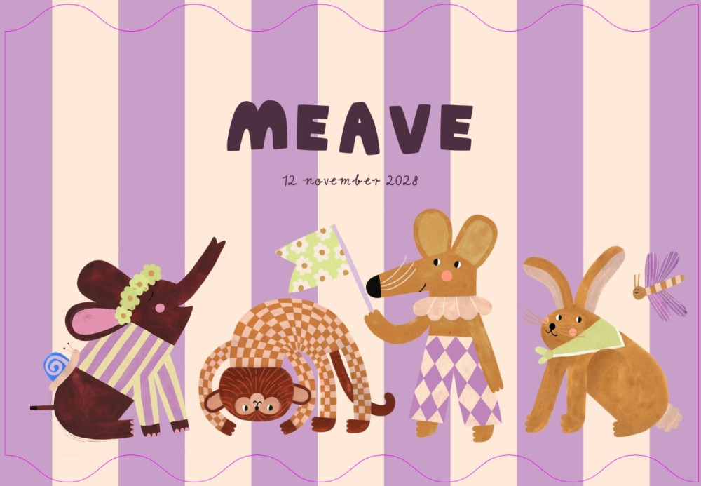 Maeve | Geboortekaartje strepen