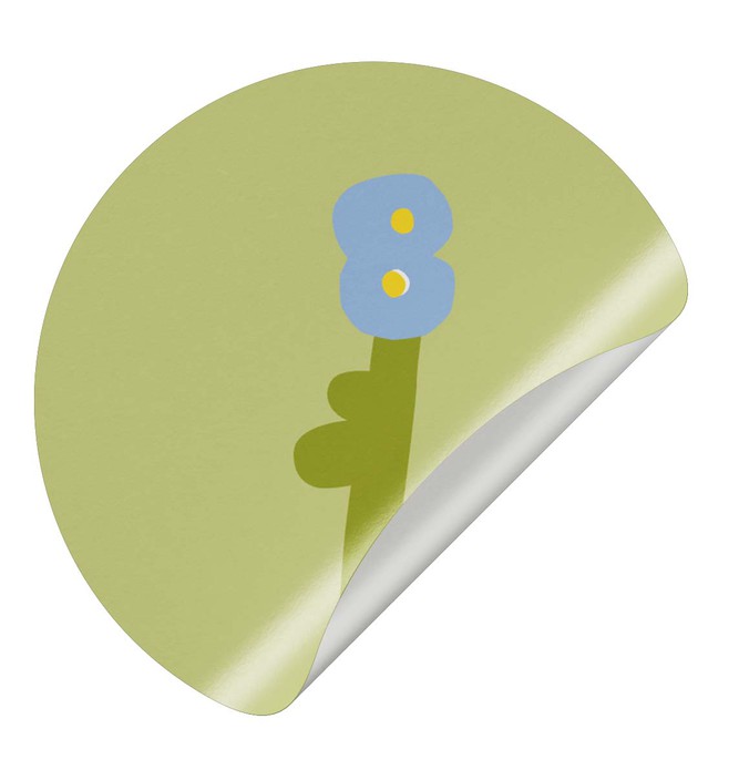 Sluitsticker bloempje - groen