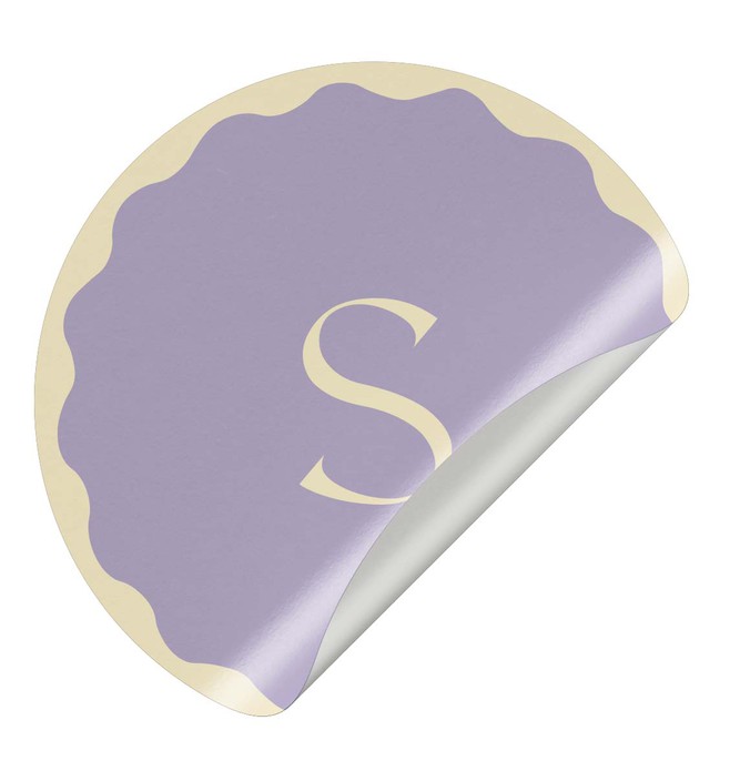 Sluitsticker golvend rond - paars