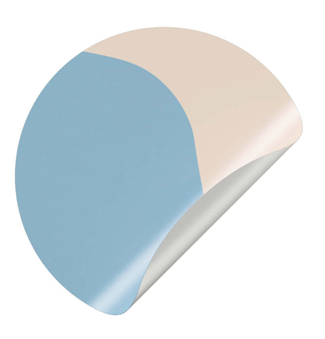 Sluitsticker kiezel - beige - blauw