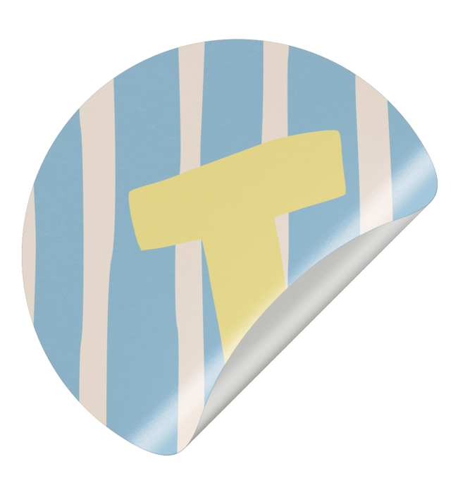 Sluitsticker streep groot - blauw