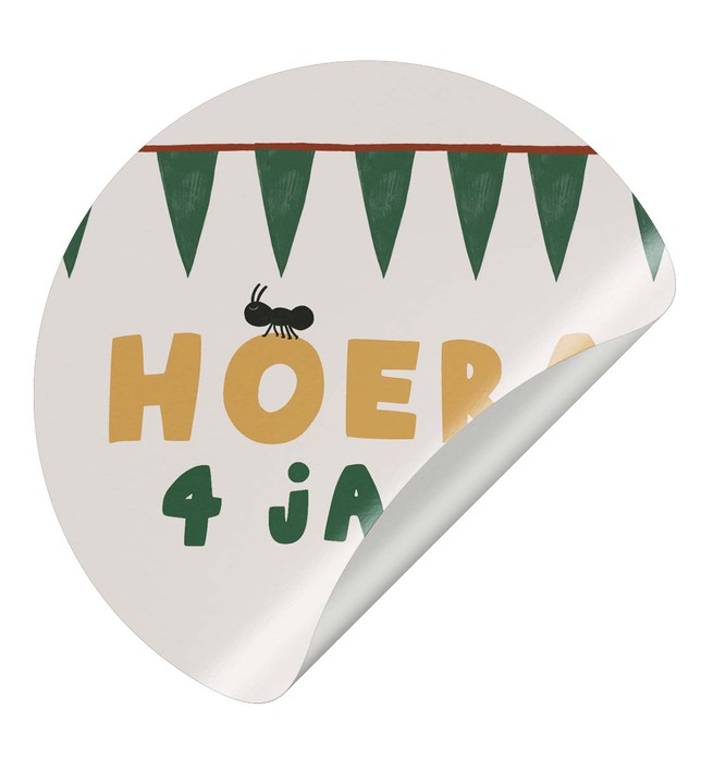 Sluitsticker - Hoera 4 jaar!
