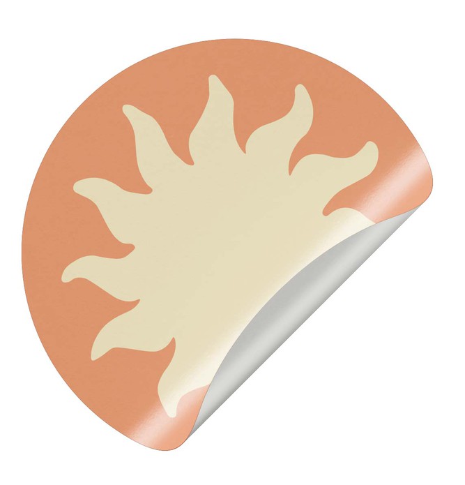 Sluitsticker zon - geel