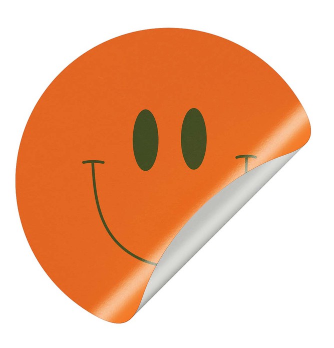 Sluitsticker smiley oranje