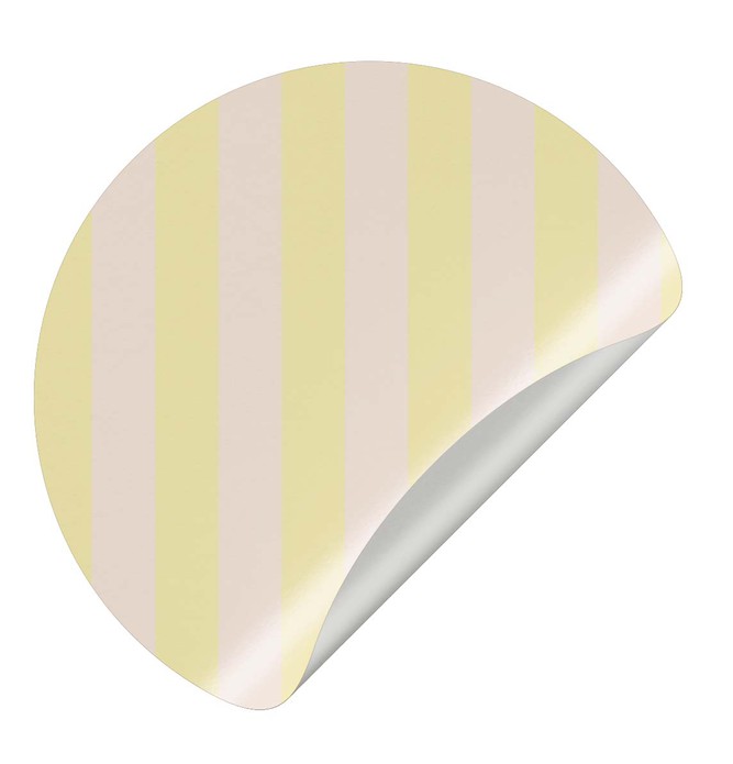 Sluitsticker streep patroon geel-beige