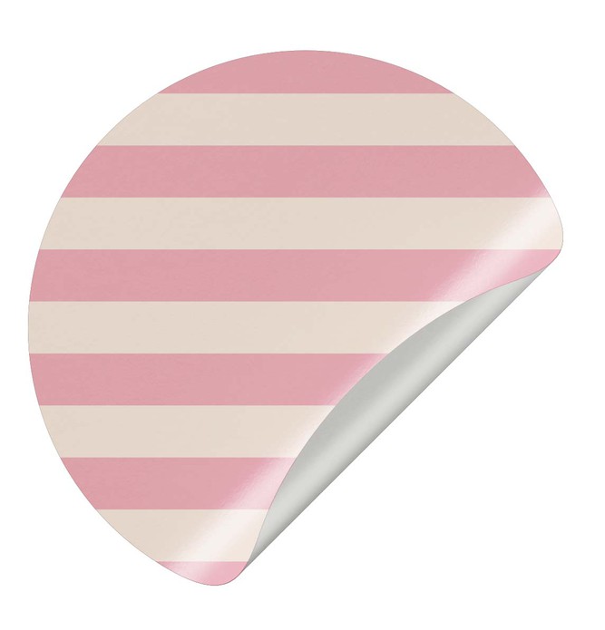 Sluitsticker streep patroon roze-beige