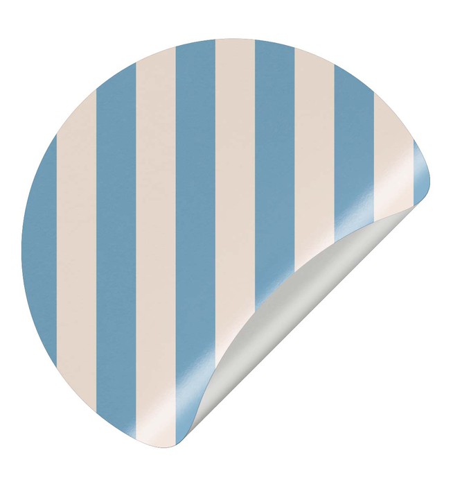 Sluitsticker streep patroon blauw-beige