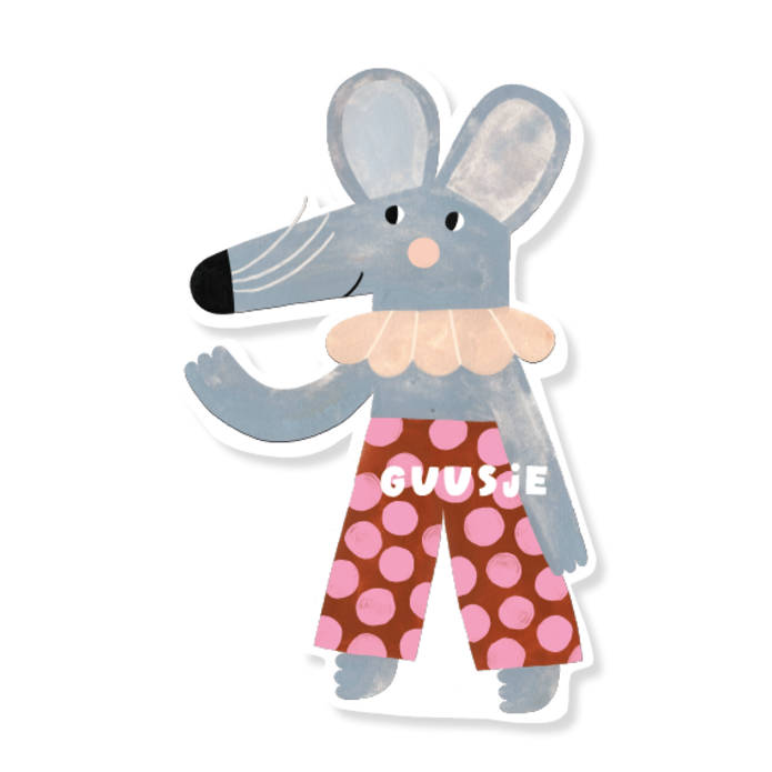 Geboortekaartje in vorm van muis - klein