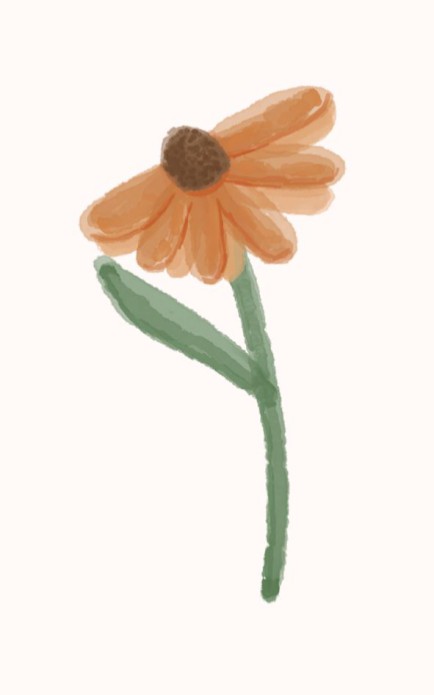 Persoonlijke postzegel oranje bloem watercolor