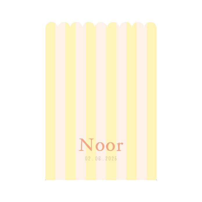 Geboortekaartje streep popcorn - Noor