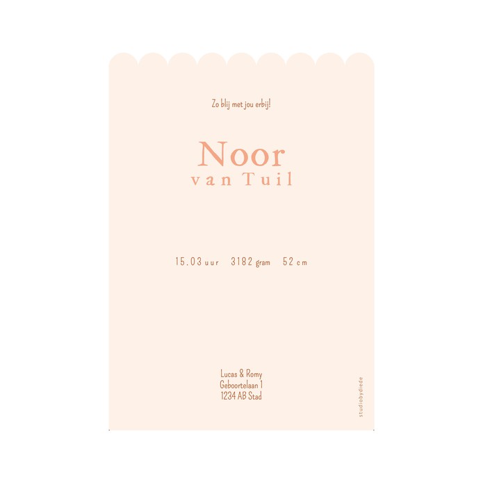 Geboortekaartje streep popcorn - Noor