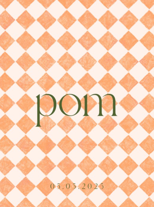Poster oranje ruitjes patroon 30x40