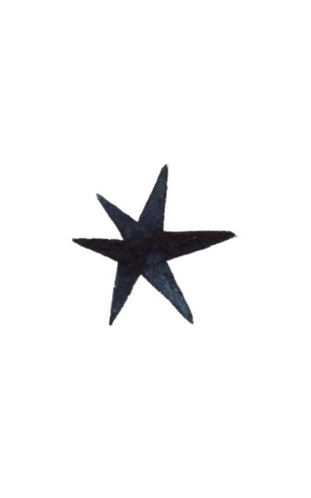 Postzegel - blauwe ster Atelier Fabel