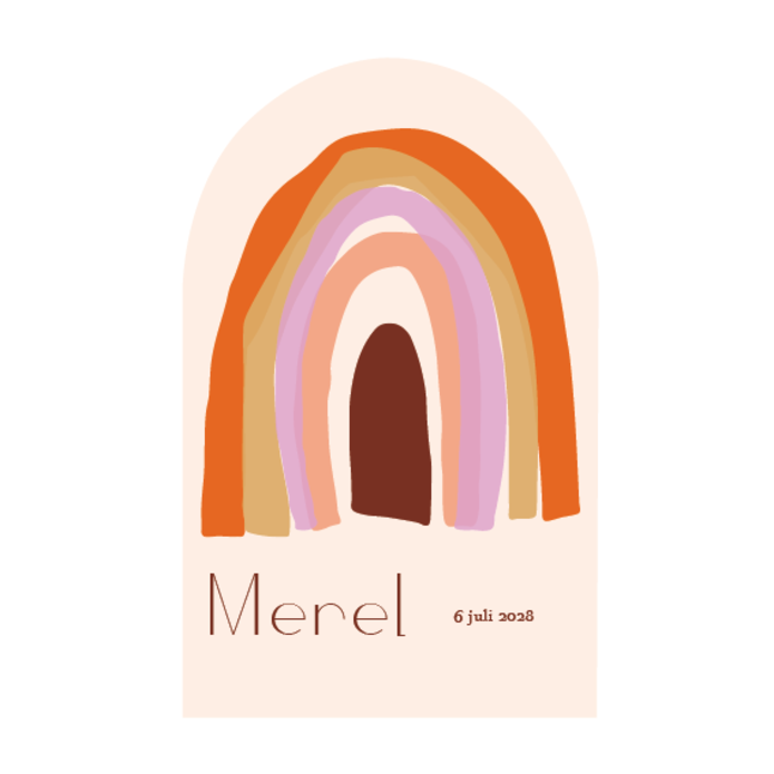 Geboortekaartje Regenboog boog - Merel