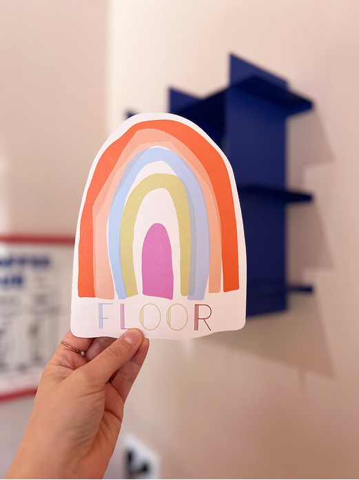 Geboortekaartje in vorm van regenboog - klein