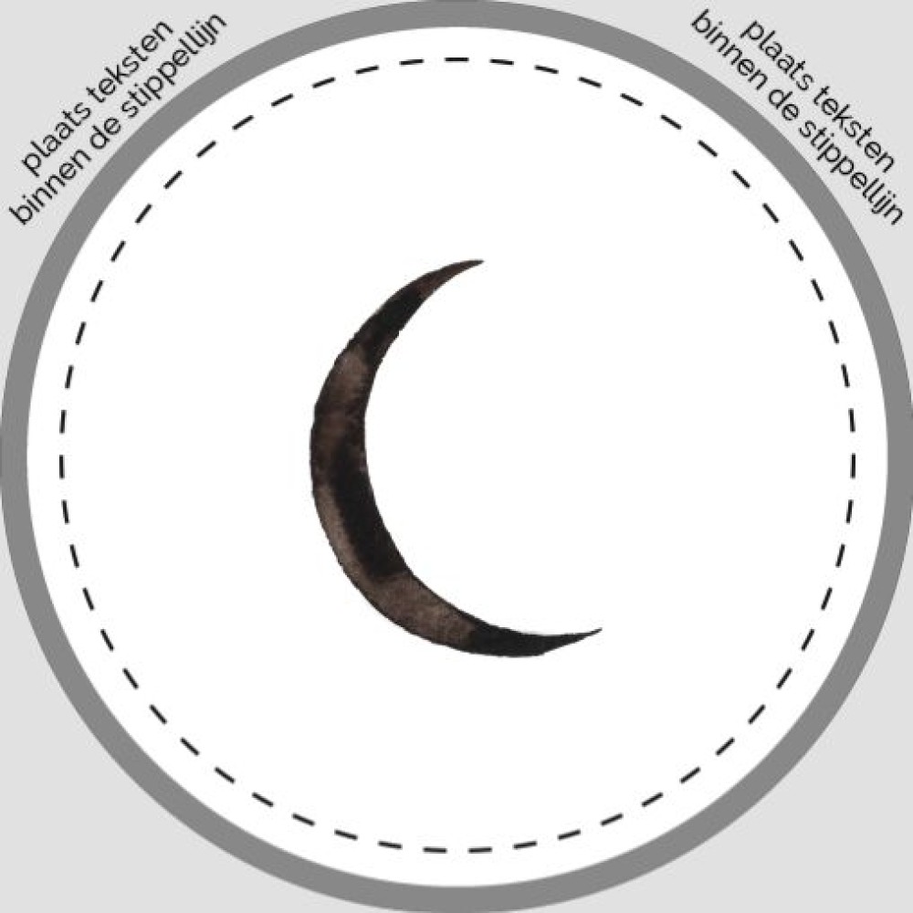 Sluitsticker - zwarte maan Atelier Fabel