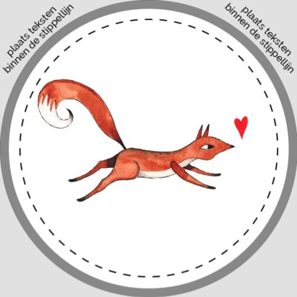 Sluitsticker - eekhoorn met hartje Atelier Fabel