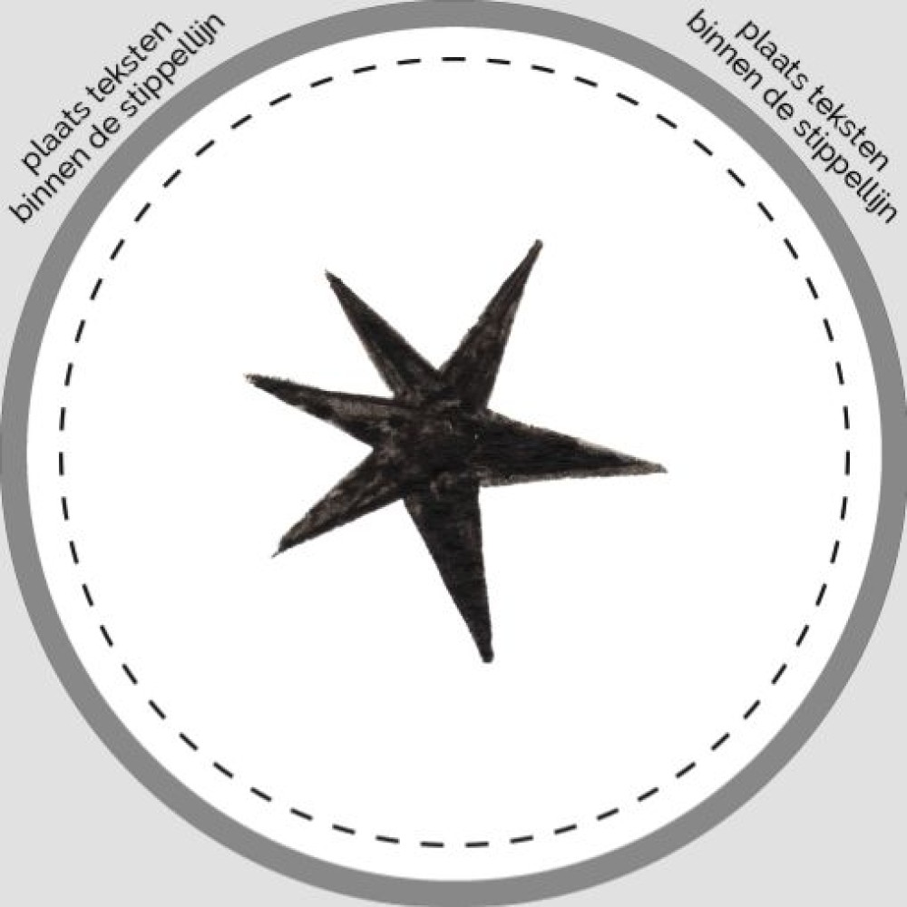 Sluitsticker - zwarte ster Atelier Fabel