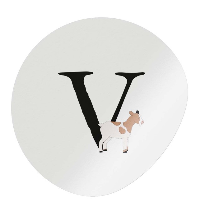 Sluitsticker letter V geitje