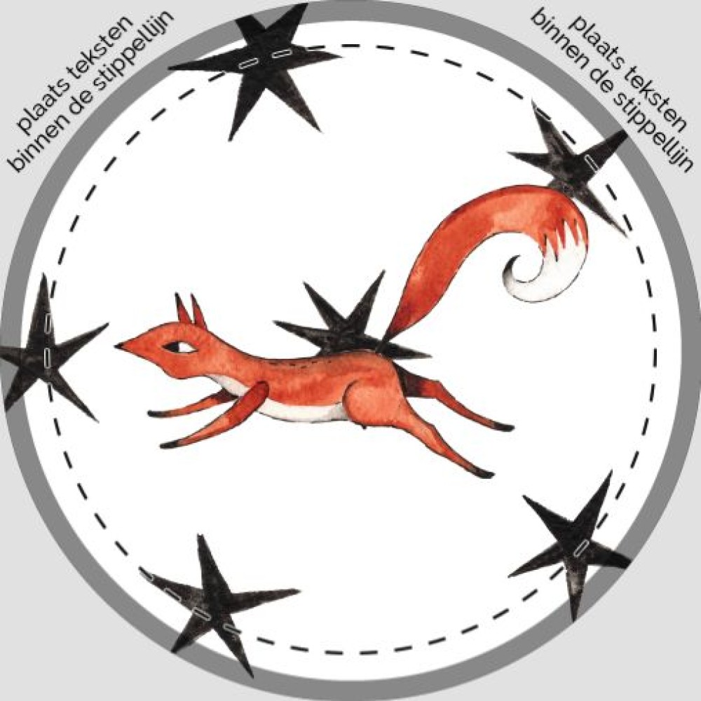 Sluitsticker - eekhoorn met sterrenpatroon Atelier Fabel