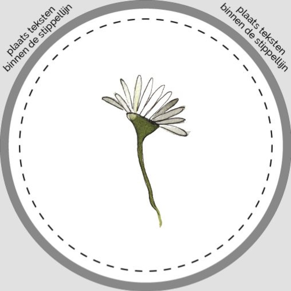 Sluitsticker - wit bloemetje Atelier Fabel